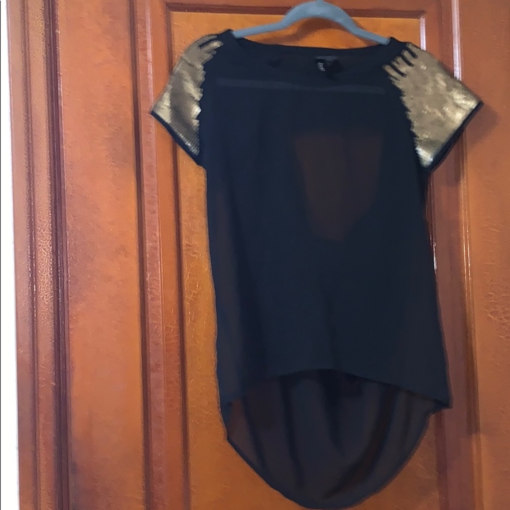 Sheer Black and Gold Top
